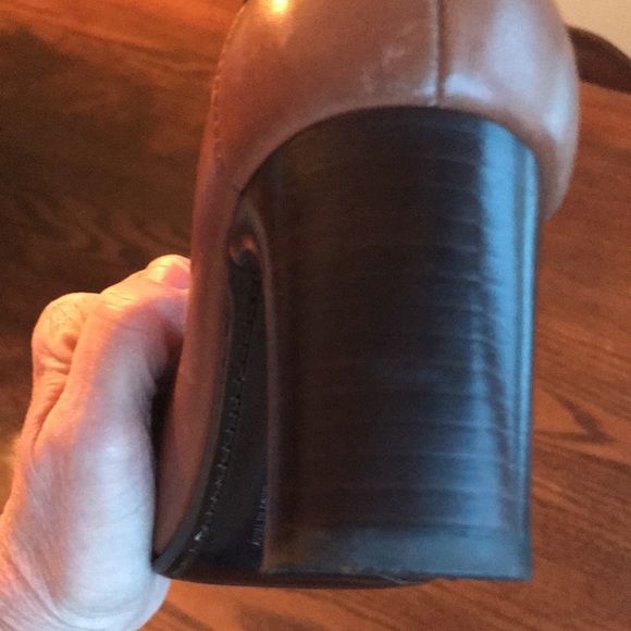 Salvatore Ferragamo horsebit mid brown leather block heeled loafers EUC - Picture 10 of 10